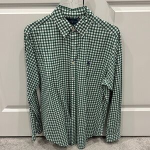 Polo by Ralph Lauren Green and White Gingham Button-Down Shirt
